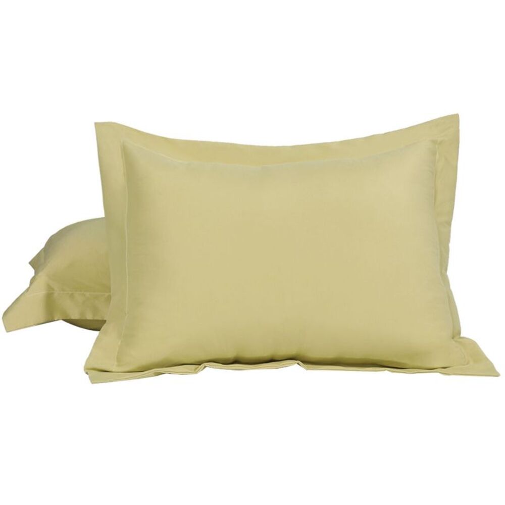2pcs Pillow Shams Brushed Microfiber Envelope Closure Pillowcases Light Yellow